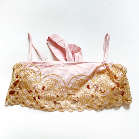 Alemais Anthea Lace Tie Back Cropped Top Blush Pink Size AU 14 US 10 NEW NWT - Picture 3 of 10